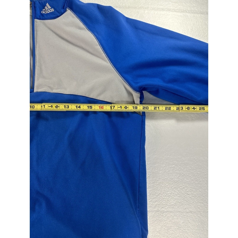 Adidas Jacket Pullover Men's Small S Quarter Zip Climawarm Fleece Blue Gray - Picture 7 of 14